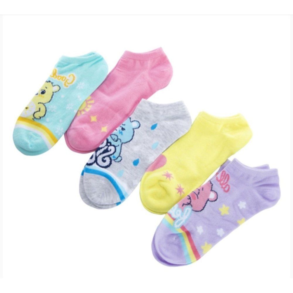 New! Care Bears™ Ladies No-Show Socks 5-Pack Adorable!